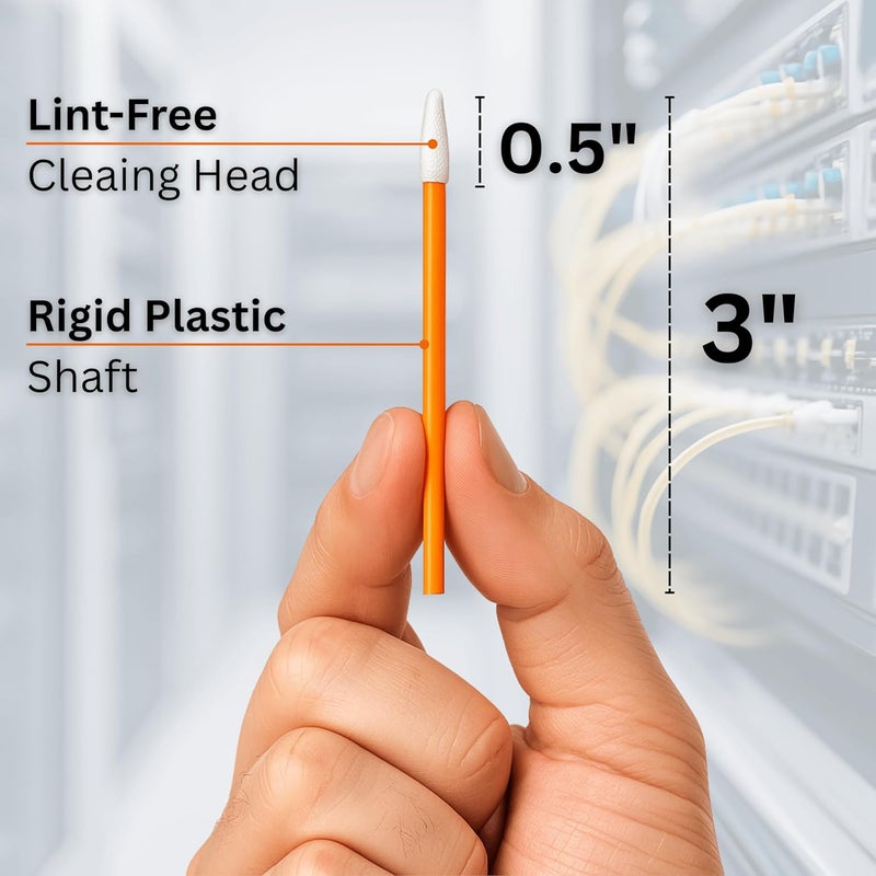 Sysotek Fiber Optic Cleaning Swabs - 100 Pack - SC 2.5mm - for Cleaning Optical Components. Lint Free Anti-Static Swabs, Cleaning Stick for Ports and Adapters, SC Connector Cleaner Tool for Field Use - Image 5
